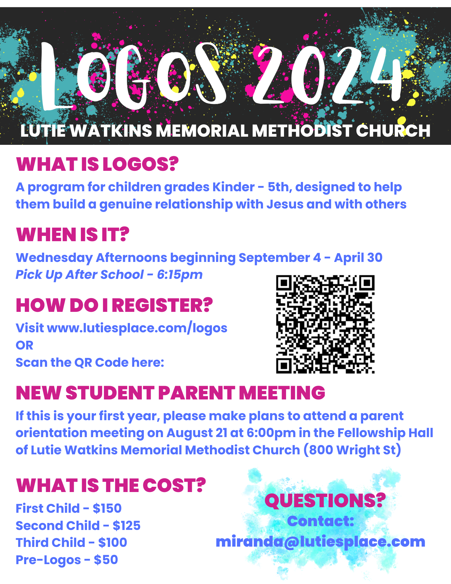 Logos Information and Registration!